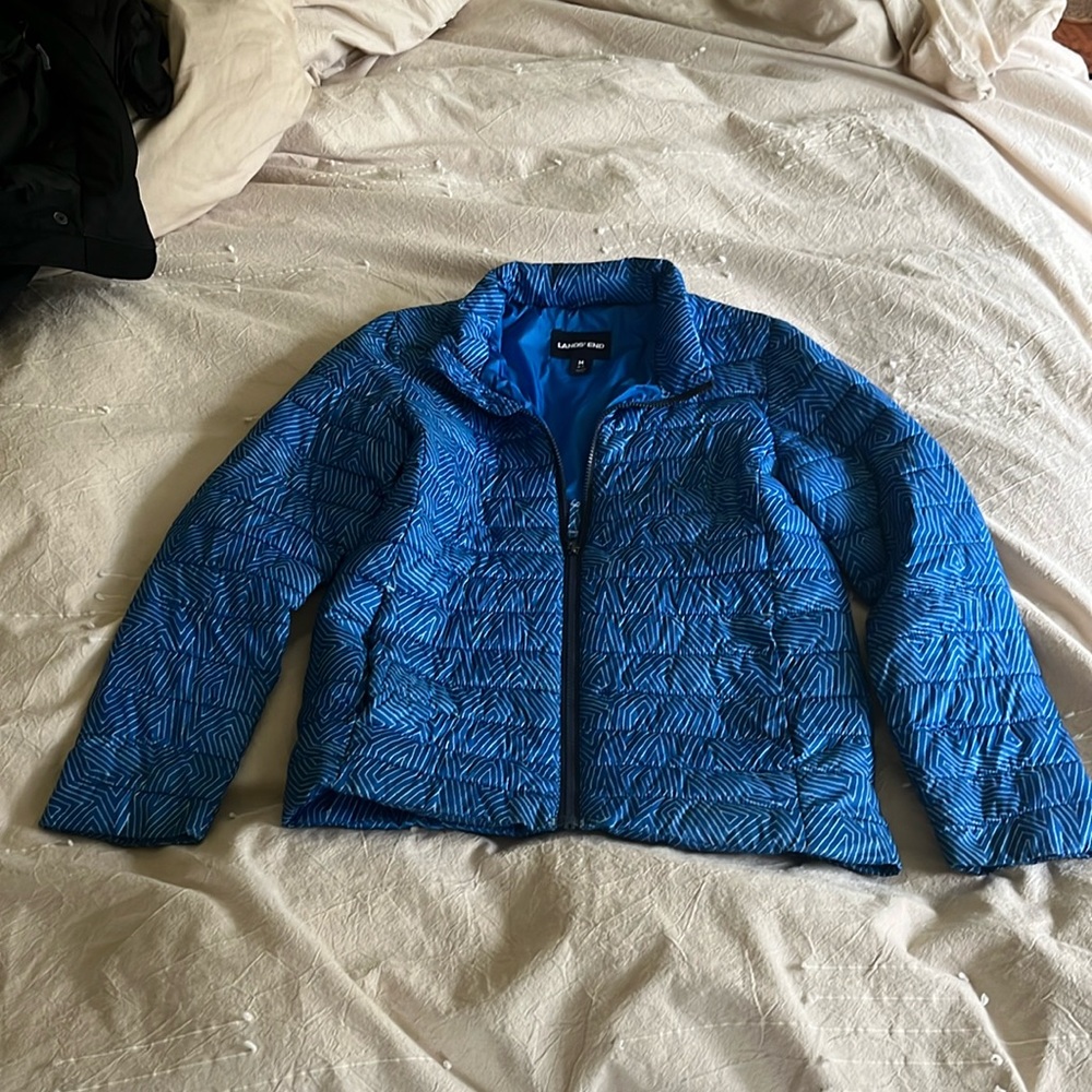 Boys Blue Lightweight Puffer Coat 10-12 medium